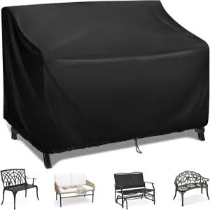 킹링 야외 벤치 커버 파티오 러브시트 가구 글라이더 의자 소파 42인치 W x 29인치 D 37인치 H 블랙