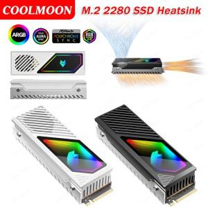 [호환품]M.2 2280 SSD 방열판 알루미늄 스틸 5V 3 핀 ARGB 라디에이터 내장 냉각 팬 하드 드라이브