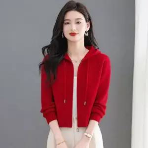 엘럽 여사친 니트 후드 가디건 가을옷 집업 카디건 아우터 봄가을 상의 숏 스웨터 원템3