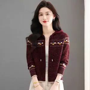 엘럽 빈티지 여친 니트 가디건 슬림핏 카디건 자카르 집업 가을옷 후드 원템3