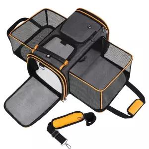 강아지카시트 고양이 반려동물 대형 양면 형 개 캐리어 - 24파운드 고양이개 양털 패드 포켓 여행용 애완동