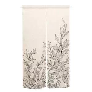 전동커튼 Noren 문 커튼 식물 잎 홈 침실 입구 주방 파티션 불투명 목걸이 반 도어