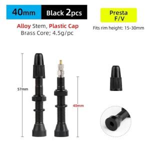 2pcs 40/60/80mm 자전거 Presta/FV 밸브 스템 - MTB 및 도로 림용 튜브리스 타이어 설치 디자인