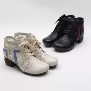 [라운슈][라운슈] 컬러 라이닝 가죽  앵클부츠 5cm (48108032)