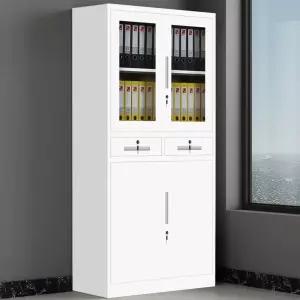 철제파일캐비닛 사물함 책장 화이트 잠금장치 캐비닛 기계식 문서 보관함