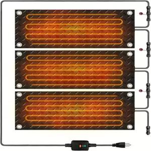 눈 녹이는 통로 매트 3개 10인치 X 30인치 및 얼음 미끄럼 방지 고무 온열 문 안뜰 복도 실외 계단 경사로