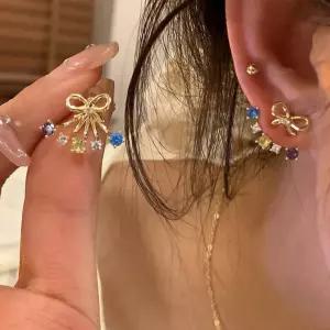 리본 다이아 폴딩 귀걸이