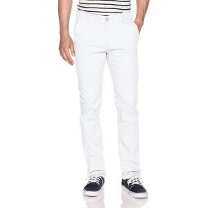 WT02 남성 스키니 핏 베이직 신축성 면 치노 팬츠