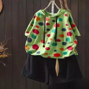 여친 셔츠 반팔 스트링 후드 탑 봄여름 레터링 프린트 티 MF2