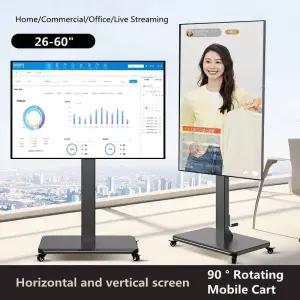 티비거치대 TV 스탠드 플로어 콘센트 26-55인치 110lbs용 높이 회전 기능