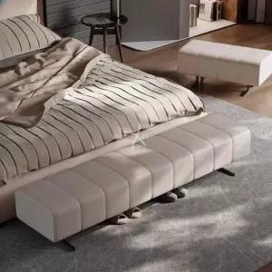 럭셔리 소파 의자 침대벤치 블랙 패브릭 검정 스툴 베드벤치