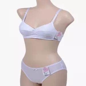 화이트 스트라이프 AA컵 주니어2단계브라 청소년속옷