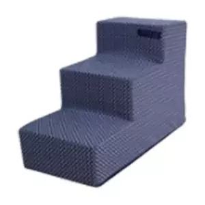 [반려] 3단 강아지 스텝 미니 체크네이비 스테블 계단 1P