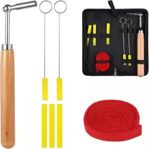 7 PCS 피아노 튜닝 키트 캐리 케이스 포함 도구 전문 해머 및 음소거 세트 렌치 고무 휴대용 튜너