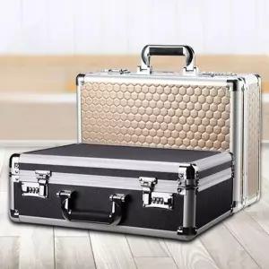 알루미늄 서류 요원 가방 블랙 빈티지 문서 돈가방