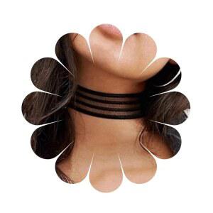 아네니체라 빈티지 할로우 레이스 초커 목걸이 - 블랙 툴레 레이스 칼라 - 고딕 타투 스타일 - 레트로 90년대 여성용 체인 주얼리 (스타일 A)