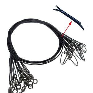 와이어 낚시 리더 솔트워터 100파운드 헤비 듀티 낚시 와이어 리더 라인, 스위블 스냅 포함