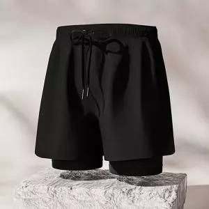 [RIZPICK]남자 반바지 레깅스 일체형 비치바지 LM-0367