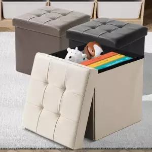 스툴 중형 풋스툴 보조수납 스텝 작은 현관 가죽미니 스툴의자 낮은의자 보조의자 스톨