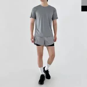 [RIZPICK]TBZ KWW 1000 남자 아이스 반팔 레깅스 투인원 3부 쇼츠 세트