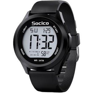SOCICO 남성 디지털 시계 스포츠 방수 아웃도어 대형 얼굴 군용 시계 및 스톱워치 백라이트 알람 날짜 표시