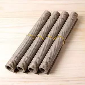 식탁매트 4P 방수 세트 고급식탁매트 모던브라운