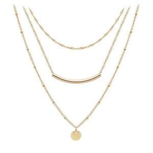 아이산스티 다인티 레이어 초커 목걸이 수제 코인 튜브 스타 진주 펜던트 다층 조절 가능한 레이어링 체인 골드 도금 목걸이 여성용 세트