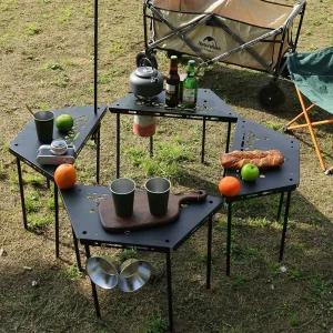 난로테이블 캠핑용 화로대 육각테이블 바베큐 단독 선반