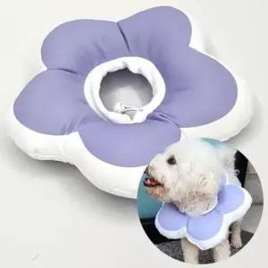 [반려] 꽃피는 강아지 고양이 쿠션 넥카라 퍼플 L