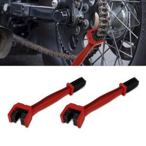 2PCS 자전거 또는 오토바이 체인 세탁기, 오토바이 체인 청소기, 범용 자전거 체인 청소 브러시 도구, 오토바이 액세서리 체인 기어 먼지 얼룩 청소 브러시 (빨간색)