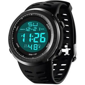 LYMFHCH 남성용 디지털 시계, 스포츠 방수 군용 시계 LED 캐주얼 스톱워치 알람 전술 육군용 시계