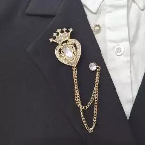 화려한스타일 왕관 하트 빅큐빅 브로치 아이돌 무대의상 소품