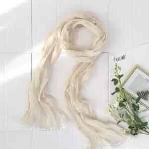 [애슬릿] 레이스 스카프 여성 플리츠 주름 롱 일자 머플러