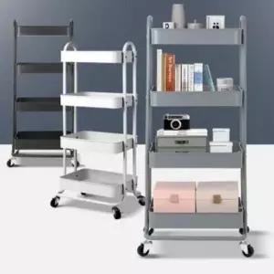 [JED] 4단 웨건 미용카트 주방트롤리 틈새 주방 디트 선반 수납 무빙 이동식