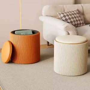 스툴 메이크업의자 의자 현관 레더 카페의자 수납형 엔틱