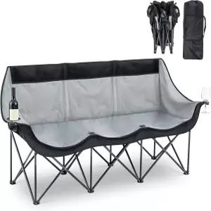 타이니유 오버사이즈 2-3인용 캠핑 의자 편안한 러브시트 소파 두꺼운 쿠션 컵 홀더 접이식 휴대용 비치