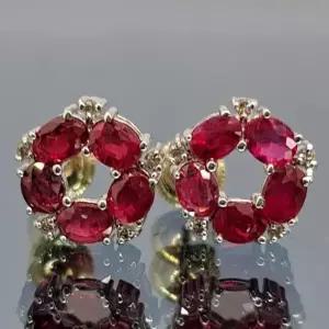 천연루비귀걸이(화이트골드 2.2g 다이아세팅)