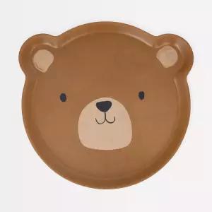 메리 재사용 가능한 곰 접시 1팩 피크닉 야외 캠핑 생일 파티 식기세척기 사용 멜라민 7.25인치 x 7인치