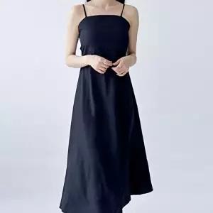 블랙 롱 원피스 뒷트임 호캉스 바캉스 휴양지 (HSJ-WFFIAHI)