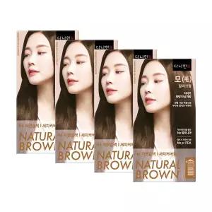 다나한 모 한방 칼라크림 새치커버용 염모제 염색약 N6 자연갈색 x 4개