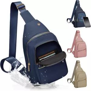 여성용 소형 RFID 방수 여행 크로스바디 슬링백 핸즈프리 경량 백팩 패니 야외 하이킹 피트니스 출퇴근용
