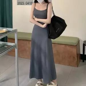 여름 휴가룩 휴양지룩 원피스 슬림한 끈나시 롱원피스 (HSJ-WCA3F6B)