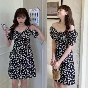 데이지 플라워 오프숄더 미니원피스 HH-B46 (HSJ-W679C3A)