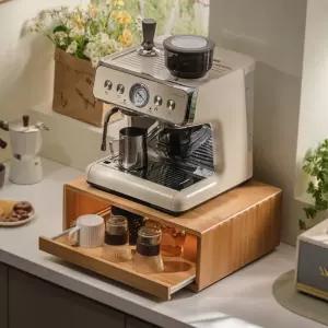 커피메이커 수납 선반 정리대 홈카페 우드 전자레인지 주방