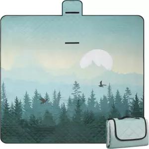 레저믹스 피크닉 담요 방수 특대형 79 x79 210D 옥스포드 야외용 잔디 6-8인용 휴대용 모래 방지 비치 모닝