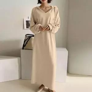 면후드롱티셔츠 마실룩 엄마 등원룩 후드 롱원피스 (HSJ-WFG6AUH)