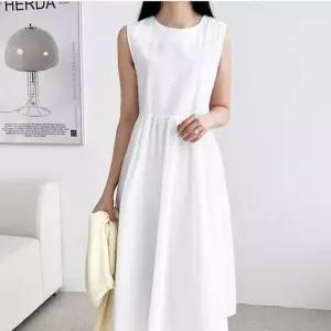 플레어 레이어드 민소매 슬리브리스 롱 원피스 (HSJ-WE46032)