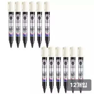 [문구] 유성 마커 사무 필기 색상 검정 12개입