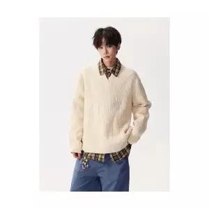 남친 니트 빈티지 헨리넥 스웨터 가을 캐주얼 브이넥 꽈배기 탑 패피3