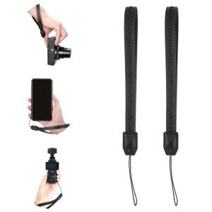 [미국배송] 캐논 V10 G7X 마크 III G5X II 소니 ZV-1 RX100VII 리코 GRIIIX 파나소닉 DMC-LX10 SOFORT 2 오스모 포켓 3 카메라용 내구성이 뛰어난 PU 가죽 쇼트 라이트 핸드 손목 스트랩 랜야드 스트링 2팩